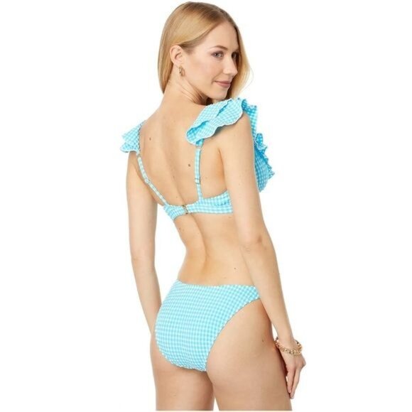 New Lilly Pulitzer Aelin Bikini Set Top & High-Cut Bikini Bottom Turquoise 12 - Picture 3 of 16